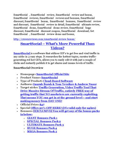 SmartSocial Review & GIANT bonus packs