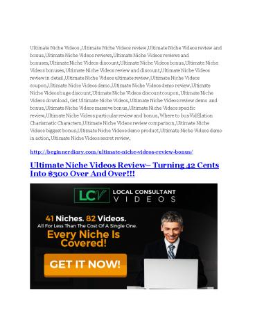 Ultimate Niche Videos review & Ultimate Niche Videos $22,600 bonus-discount