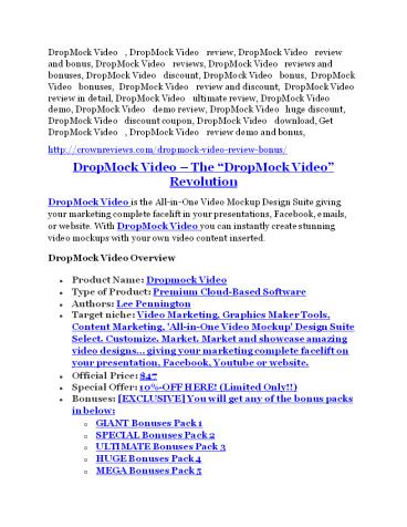 DropMock Video review - (FREE) Jaw-drop bonuses
