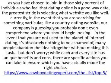 > cowboy dating service review