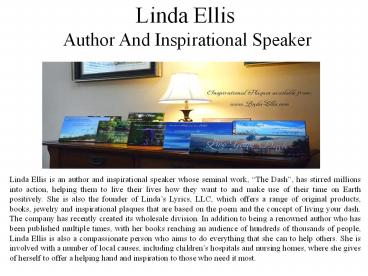 Linda Ellis - Author And Inspirational Speaker