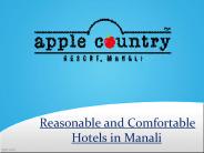 Reasonable and Comfortable Hotels in Manali