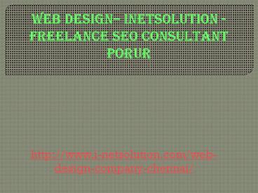 Web Design - iNetsolution - Freelance SEO Consultant Porur