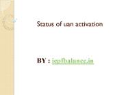 Status of uan activation