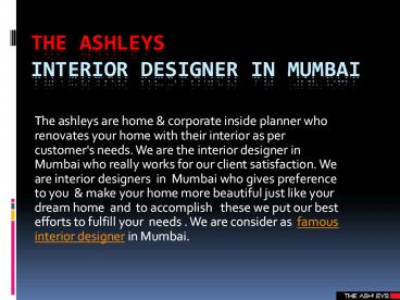 Top Interior Designers In Mumbai