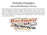 Nicholas Dematteis - Successful Business Owner