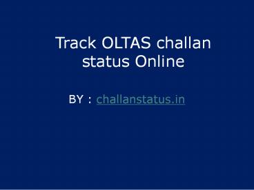 OLTAS Challan Verification
