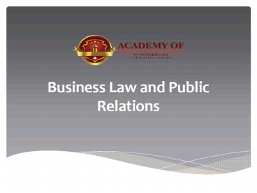 Business Law and Public Relations