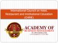 International Council on Hotel, Restaurant and Institutional Education (CHRIE) PowerPoint PPT Presentation