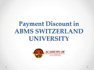 Payment Discount in ABMS SWITZERLAND UNIVERSITY