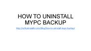 How to uninstall mypc backup