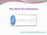 The Need For Solicitors