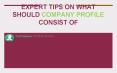 Expert Tips on What Should Company Profile Consist of Company Profile Writer PowerPoint PPT Presentation