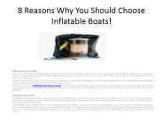 8 Reasons Why You Should Choose Inflatable Boats!