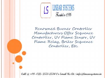 Burner Controller Manufacturers, Wholesalers India