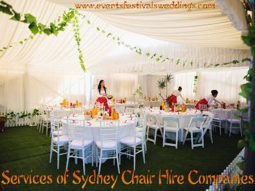Services of Sydney Chair Hire Companies