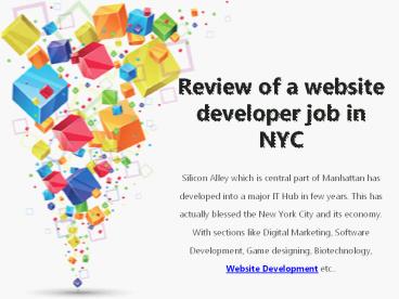 Review of a website developer job in NYC