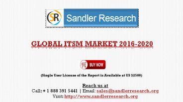 ITSM Market Global Research and Analysis 2020