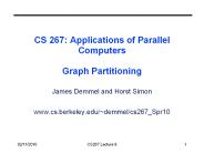 CS 267: Applications of Parallel Computers Graph Partitioning
