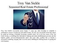 Troy Van Sickle Seasoned Real Estate Professional