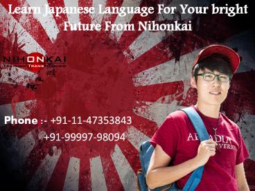 Learn Japanese Language For Your bright Future