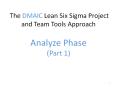 The%20DMAIC%20Lean%20Six%20Sigma%20Project%20and%20Team%20Tools%20Approach%20%20Analyze%20Phase%20(Part%201) PowerPoint PPT Presentation