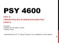 PSY 4600 PowerPoint PPT Presentation