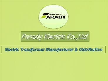 Electric transformer manufacturer & distribution