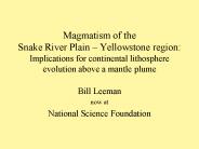 Magmatism of the Snake River Plain 