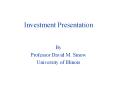 Investment Presentation PowerPoint PPT Presentation