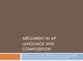 ARGUMENT IN AP LANGUAGE AND COMPOSITION PowerPoint PPT Presentation