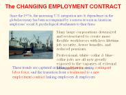 The CHANGING EMPLOYMENT CONTRACT