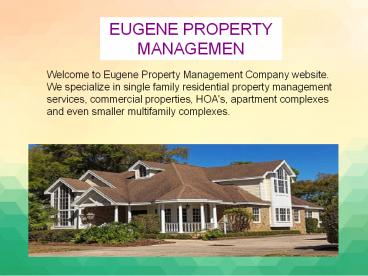 The Premier Full Service Property Management Company