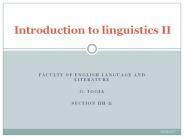 Faculty of English Language and Literature