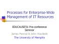 Processes for Enterprise-Wide Management of IT Resources PowerPoint PPT Presentation