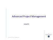 Advanced Project Management