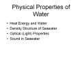 Physical Properties of Water PowerPoint PPT Presentation