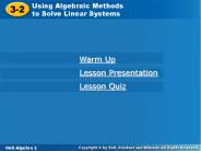 Using Algebraic Methods