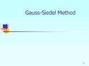Gauss-Siedel Method