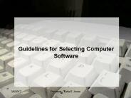 Guidelines for Selecting Computer Software