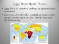 Topic: World Health Threats PowerPoint PPT Presentation