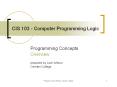 CIS 103 - Computer Programming Logic PowerPoint PPT Presentation