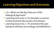 Learning Objectives and Outcomes