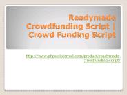 Readymade Crowdfunding Script | Crowd Funding Script