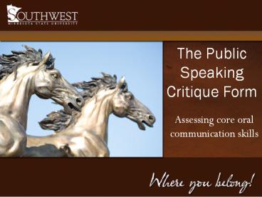 The Public Speaking Critique Form