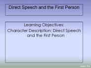 Direct Speech and the First Person