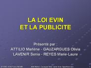 LA LOI EVIN ET LA PUBLICITE