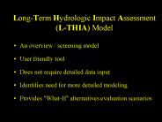 Long-Term Hydrologic Impact Assessment (L-THIA) Model