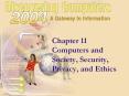 Chapter 11 Computers and Society, Security, Privacy, and Ethics PowerPoint PPT Presentation