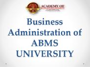 Business Administration of ABMS UNIVERSITY